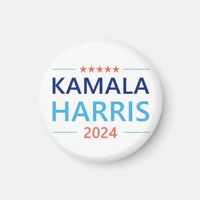 Kamala Harris 2024 for President Button Magnet (Front)
