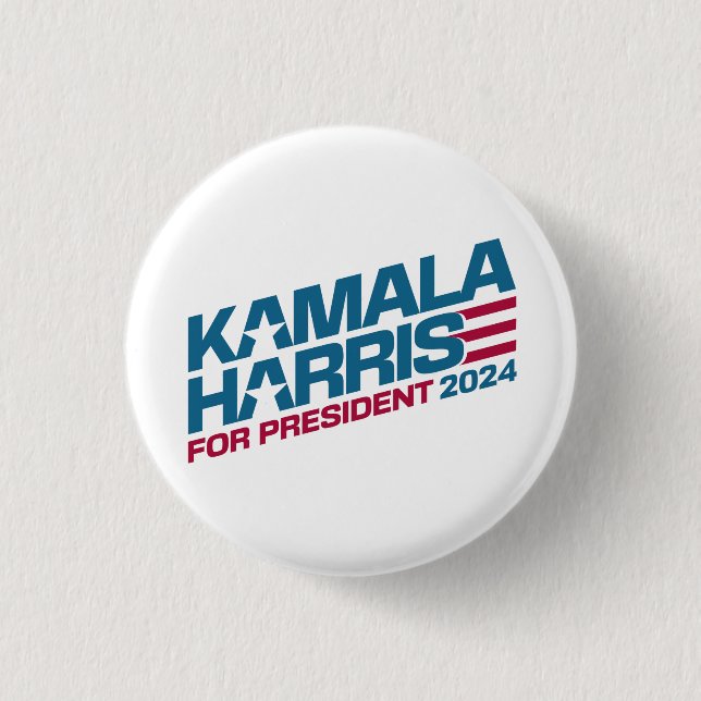 Kamala Harris 2024 For President Election Campaign 3 Cm Round Badge (Front)