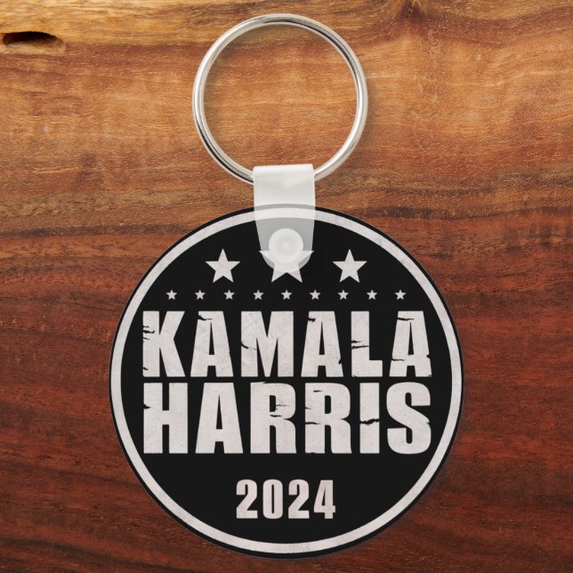 Kamala Harris 2024 For President Retro Election Key Ring (Front)