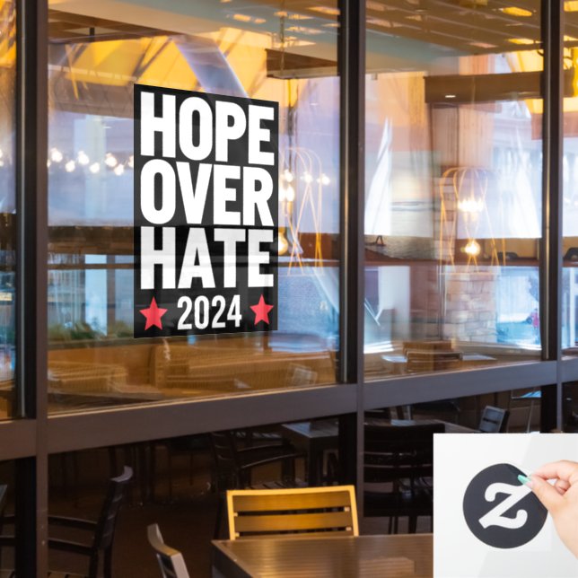 Kamala Harris 2024 Hope Over Hate Presidential  (Restaurant Window)
