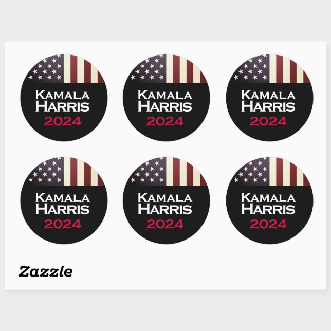 Kamala Harris 2024 Large Campaign Classic Round Sticker (Sheet)
