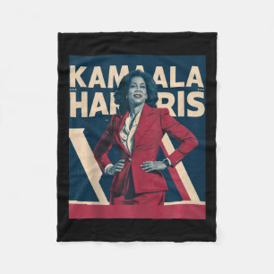 Kamala Harris 2024 - Leading With Strength Design Fleece Blanket
