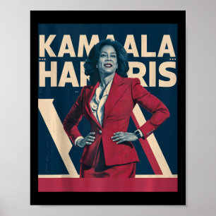 Kamala Harris 2024 - Leading With Strength Design Poster