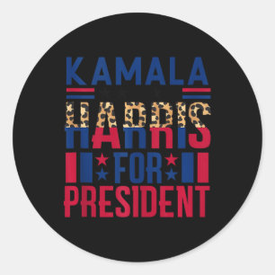 Kamala Harris 2024 Madam President Kamala 47 Usa E Classic Round Sticker