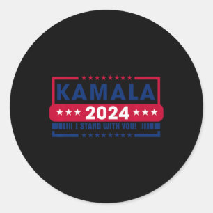 Kamala Harris 2024 Madam President Kamala 47 Usa E Classic Round Sticker