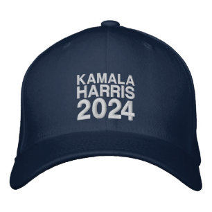 Kamala Harris 2024 modern white typography Embroidered Hat