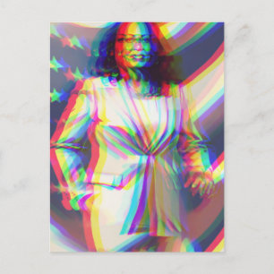 Kamala Harris 2024 my president is a black and fem Holiday Postcard