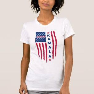Kamala Harris 2024 Patriotic American Flag T-Shirt