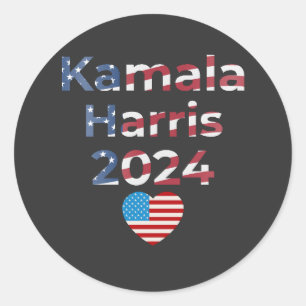 Kamala Harris 2024 Patriotic  Classic Round Sticker