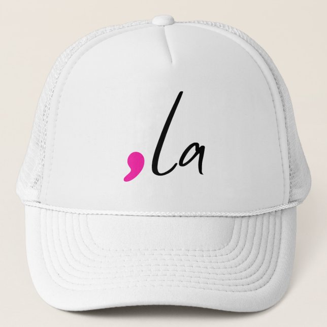 Kamala Harris 2024 President Comma La Trucker Hat (Front)