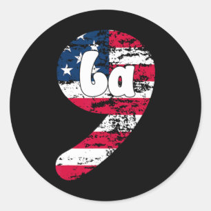 Kamala Harris 2024 President Funny Comma La Kamala Classic Round Sticker