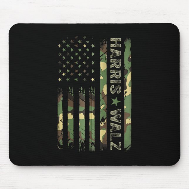 Kamala Harris 2024 President Harris Waltz Usa Camo Mouse Pad (Front)