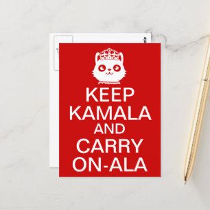 Kamala Harris 2024 President Keep Calm Carry On Postcard