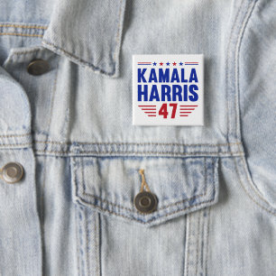 Kamala Harris 2024 Presidential Election HARISS 47 15 Cm Square Badge