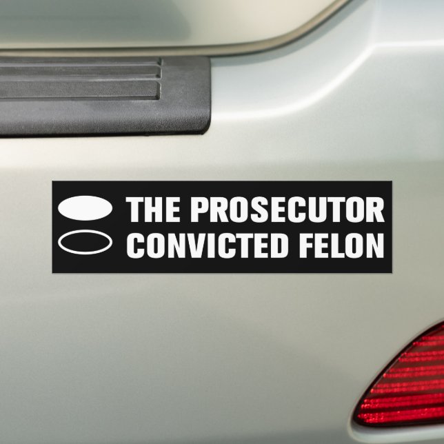 Kamala Harris 2024 Prosecutor vs Convicted Felon Bumper Sticker (On Car)