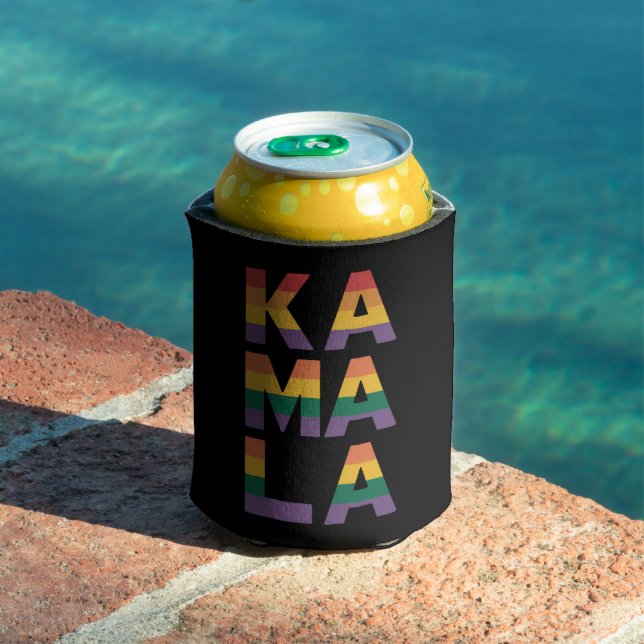 Kamala Harris 2024 Rainbow Flag Gay Pride LGBT  Can Cooler (In Situ Pool)
