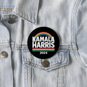 Kamala Harris 2024 Rainbow Gay Pride LGBT Election 7.5 Cm Round Badge