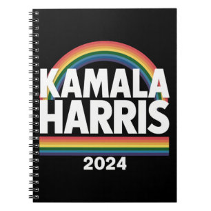 Kamala Harris 2024 Rainbow Gay Pride LGBT Election Notebook