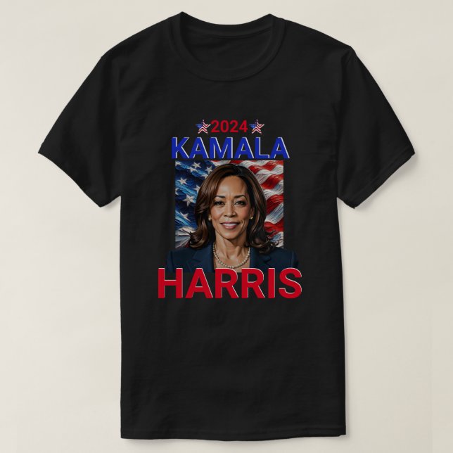 Kamala Harris 2024 Red, White and Blue T-Shirt (Design Front)