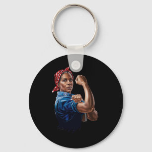 Kamala Harris 2024 Rosie The Riveter Childless Cat Key Ring