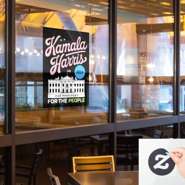 Kamala Harris 2024 Social Democrat Vote Blue  (Restaurant Window)