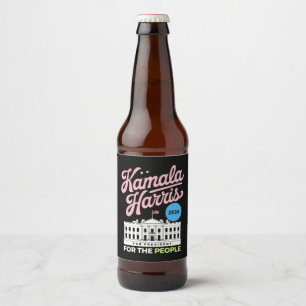 Kamala Harris 2024 Social Democrat Vote Blue Beer Bottle Label