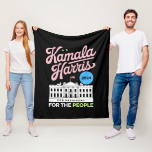 Kamala Harris 2024 Social Democrat Vote Blue  Fleece Blanket