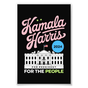 Kamala Harris 2024 Social Democrat Vote Blue  Photo Print