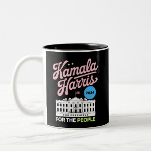 Kamala Harris 2024 Social Democrat Vote Blue  Two-Tone Coffee Mug