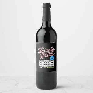 Kamala Harris 2024 Social Democrat Vote Blue Wine Label