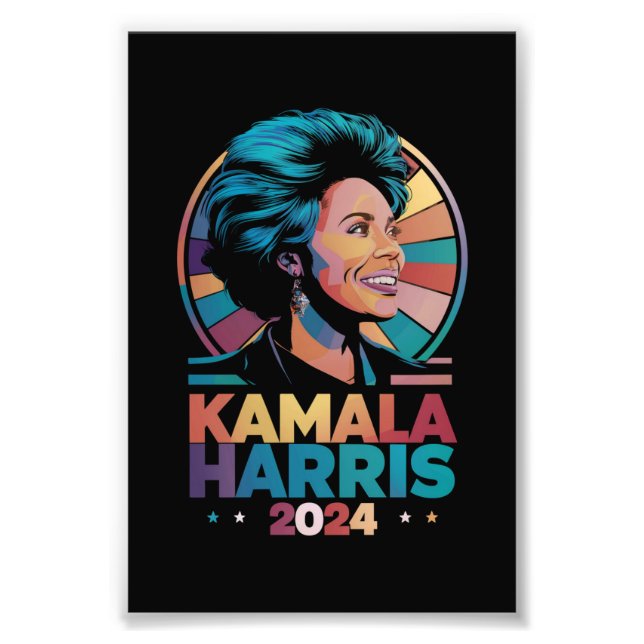 Kamala Harris 2024 Vote President Kamala Election  Photo Print (Front)