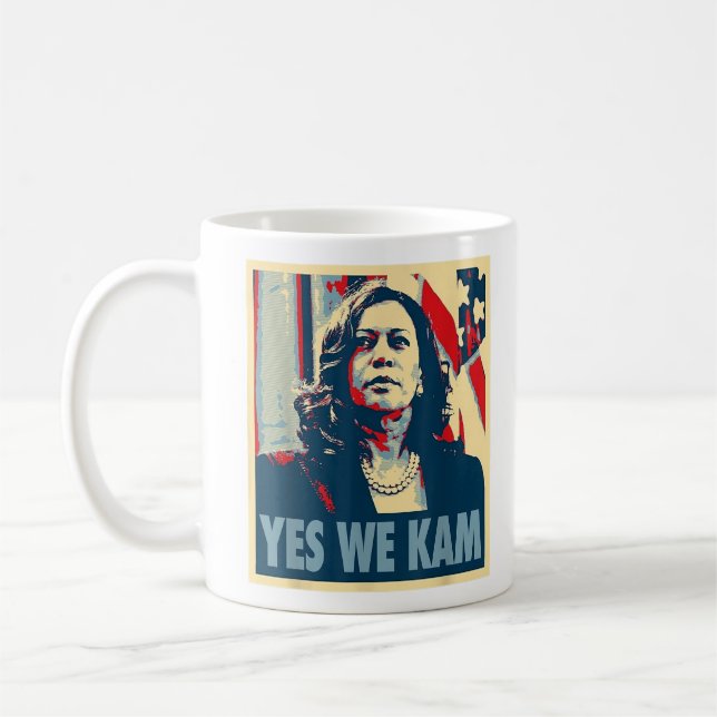 Kamala Harris 2024 Yes We Kam Madam Harris Fun Coffee Mug (Left)