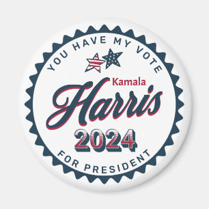 Kamala Harris 2024   You Have my Vote Large Magnet