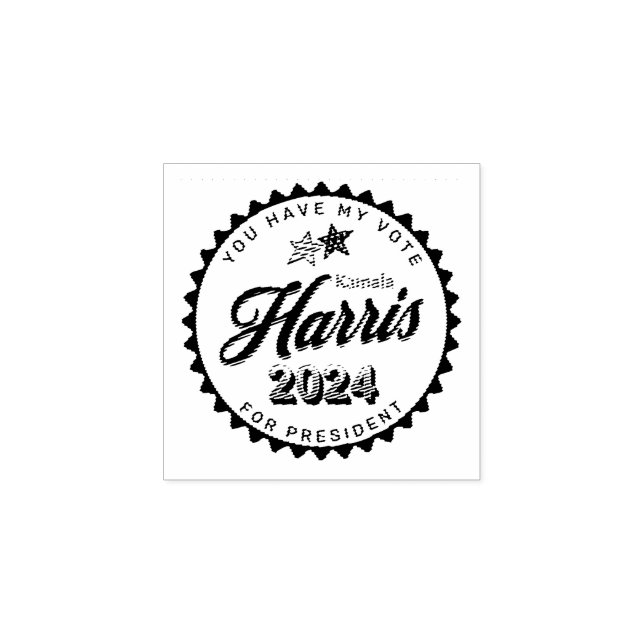 Kamala Harris 2024 | You Have my Vote  Rubber Stamp (Imprint)