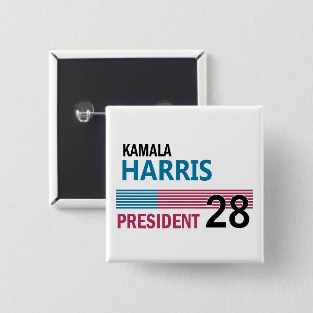 Kamala Harris 2028 15 Cm Square Badge (Front & Back)