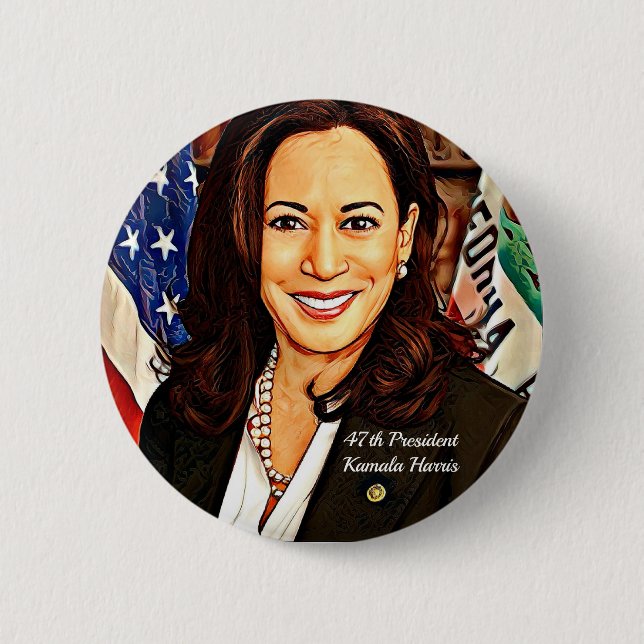 Kamala-Harris-47th-Presdent-USA_ 6 Cm Round Badge (Front)
