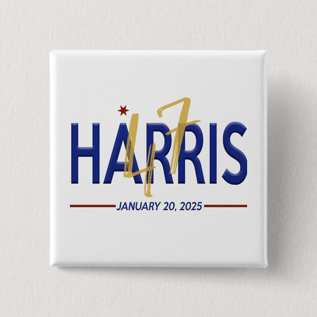 Kamala Harris 47th President Inauguration 15 Cm Square Badge (Front)