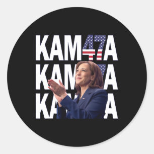 Kamala Harris 47th President Of Usa  Classic Round Sticker