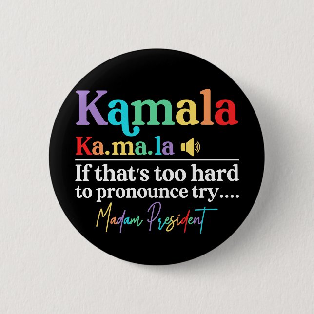 Kamala Harris 6 Cm Round Badge (Front)