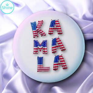 Kamala Harris American Flag Balloon Alphabets Cute 6 Cm Round Badge