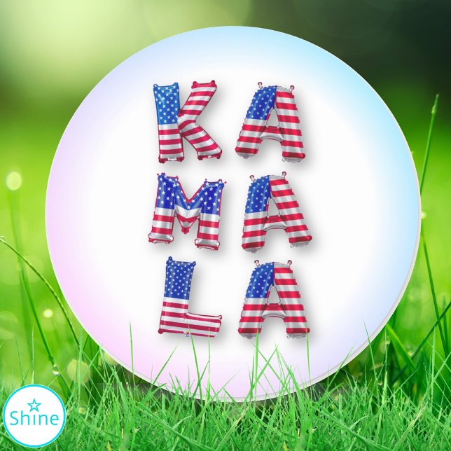 Kamala Harris American Flag Balloon Alphabets Cute Classic Round Sticker (Creator Uploaded)