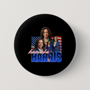 Kamala Harris American Flag Bootleg Reboot 6 Cm Round Badge