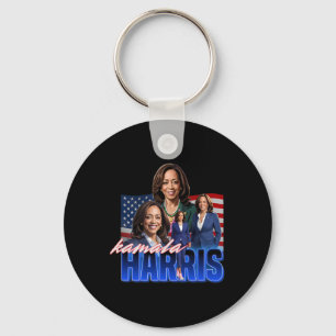Kamala Harris American Flag Bootleg Reboot Key Ring