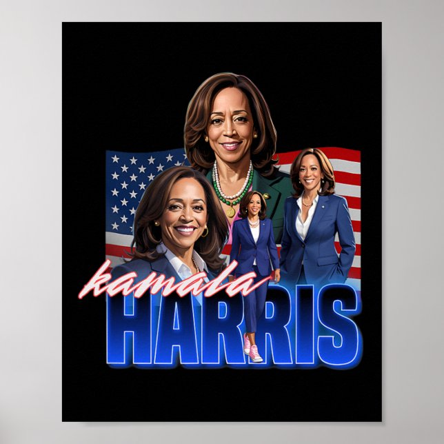Kamala Harris American Flag Bootleg Reboot  Poster (Front)