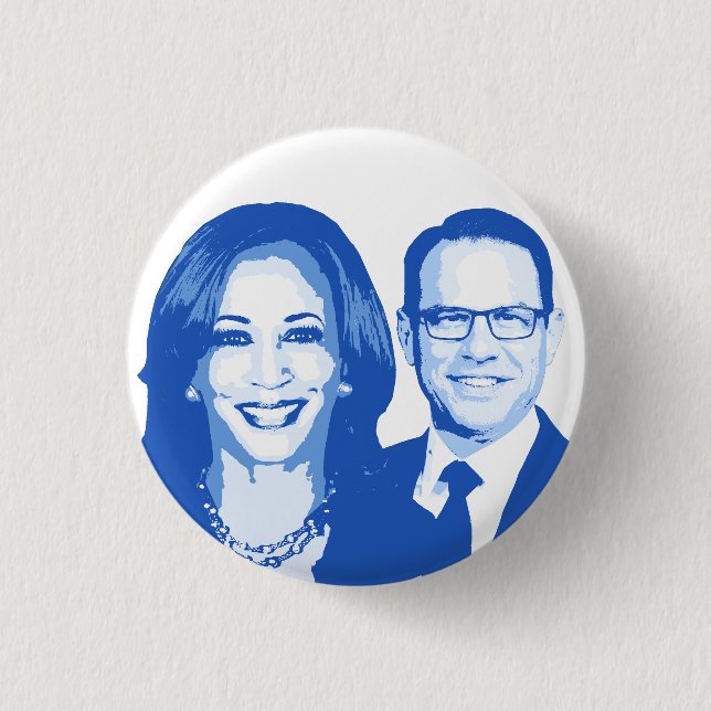 Kamala Harris and Josh Shapiro 3 Cm Round Badge (Front)