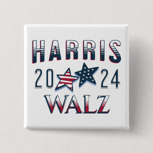 Kamala Harris and Tim Walz 2024 15 Cm Square Badge