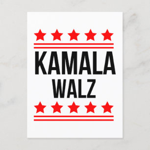 Kamala Harris And Tim Walz 2024 Holiday Postcard