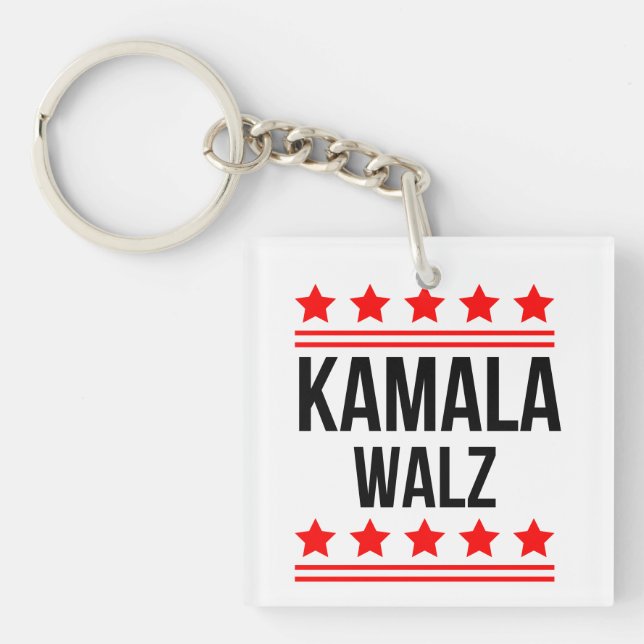 Kamala Harris And Tim Walz 2024 Key Ring (Front)