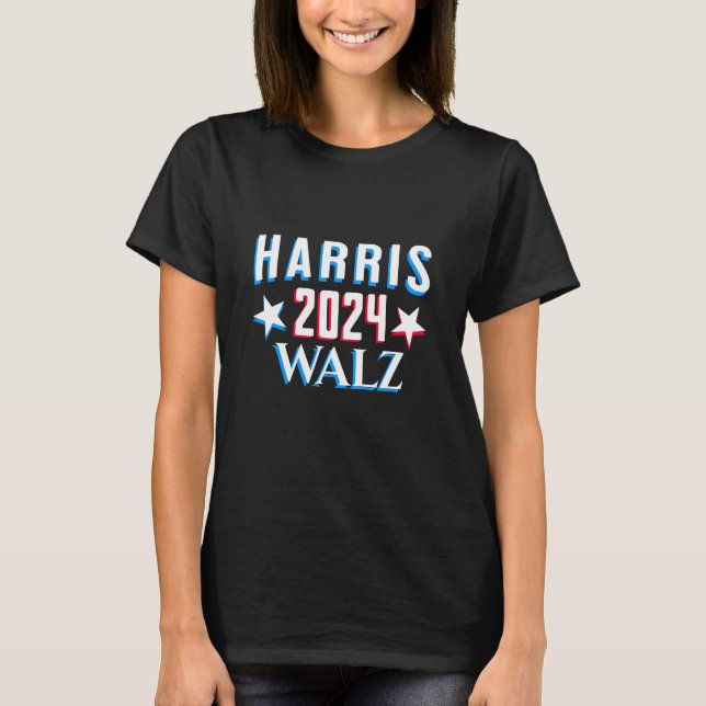 Kamala Harris and Tim Walz 2024 T-Shirt (Front)