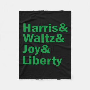 Kamala Harris And Waltz Joy Liberty Funny  Fleece Blanket